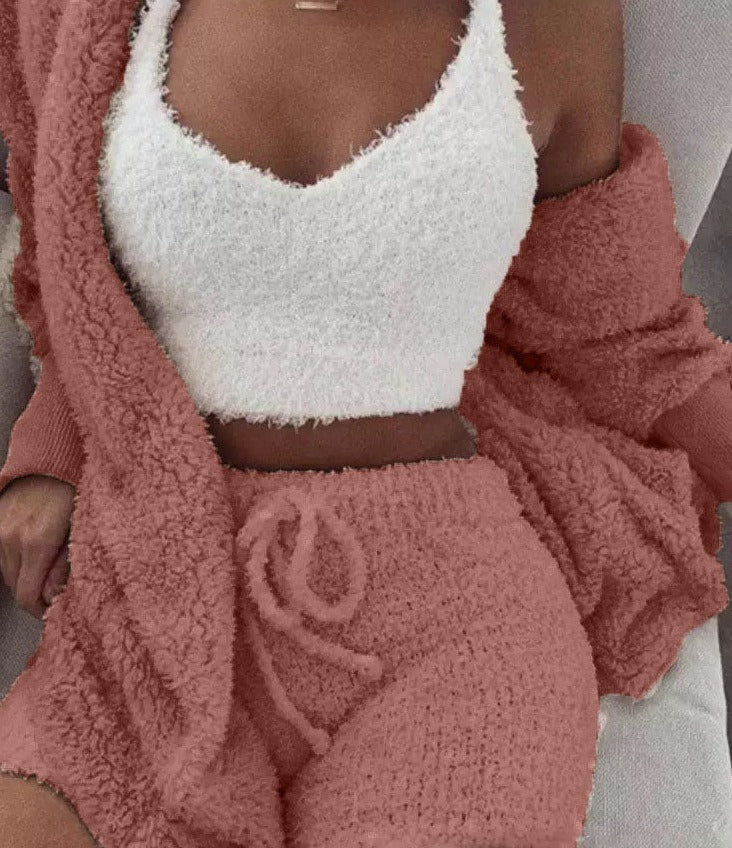 UStoree⢠Ladies 3-Pieces Fleece Set - Cozy Winter Loungewear