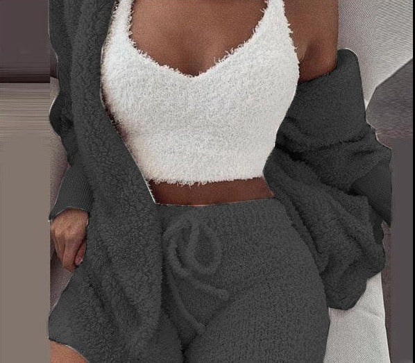 UStoree⢠Ladies 3-Pieces Fleece Set - Cozy Winter Loungewear