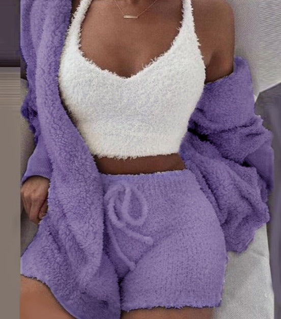 UStoree⢠Ladies 3-Pieces Fleece Set - Cozy Winter Loungewear