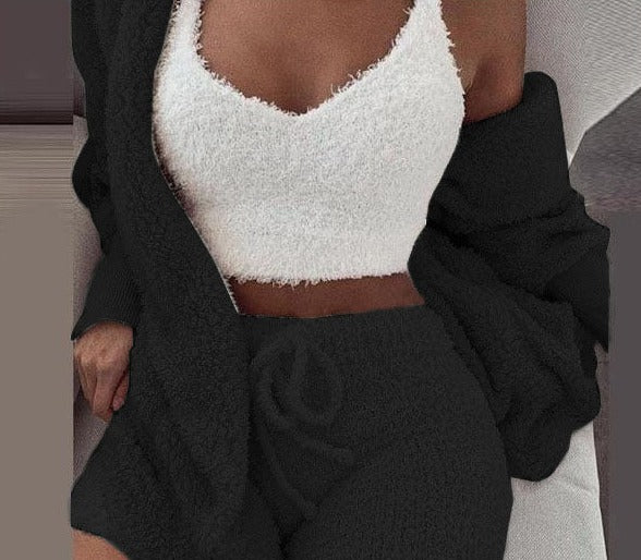 UStoree⢠Ladies 3-Pieces Fleece Set - Cozy Winter Loungewear