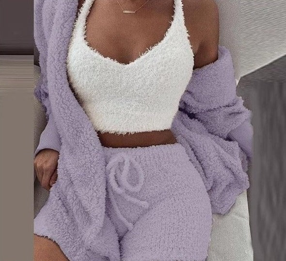 UStoree⢠Ladies 3-Pieces Fleece Set - Cozy Winter Loungewear