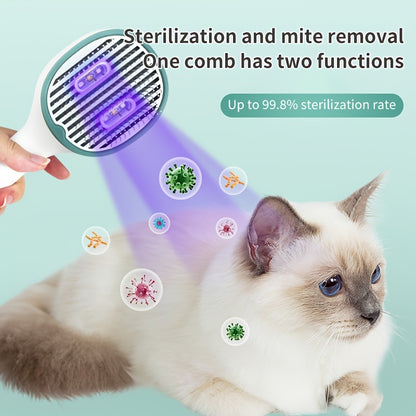 Cat Comb with UV LED Sterilization Light - Brush for Pets Hairs