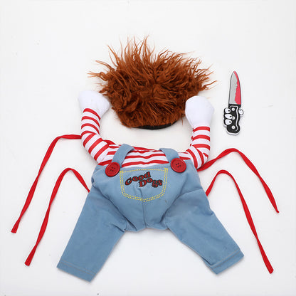 Pets Costumes: Funny Chucky and Horseman Party Outfits