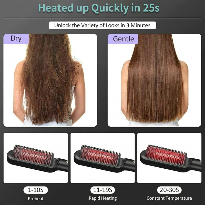 VENUSHAIR™  2 In 1 Hair Straightener Hot Comb - Ion Technology