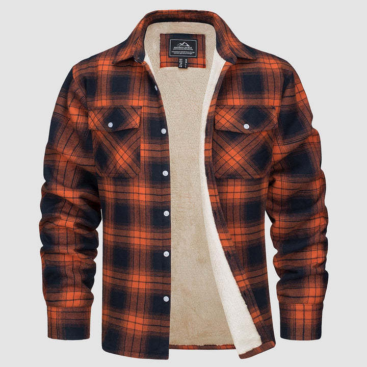 Long Sleeve Fashion Checkered Fleece for Mens