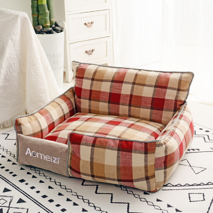 AOMEIZI SuperSoft Pets Bed - Cotton Linen and Cushion