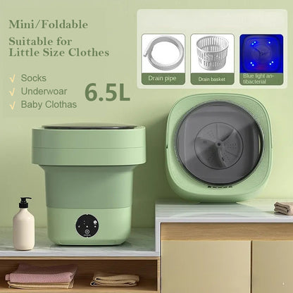 UHome Mini™ Foldable Washing Machine with Sterilization Light: The Ultimate Laundry Companion