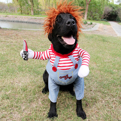 Pets Costumes: Funny Chucky and Horseman Party Outfits