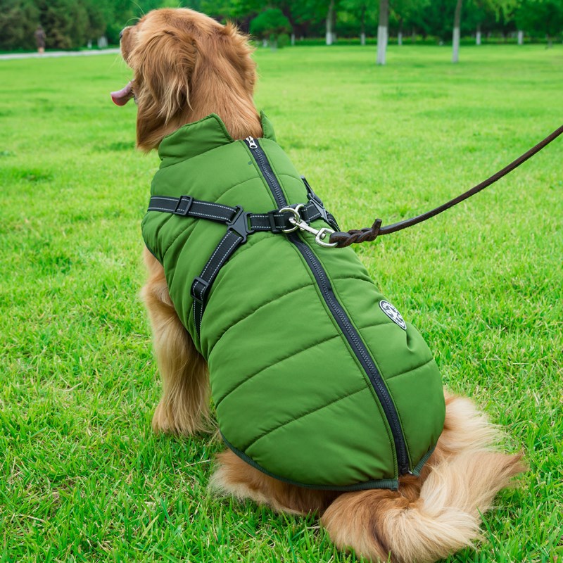 FrostGuard™ Waterproof Winter Dog Jacket with Harness