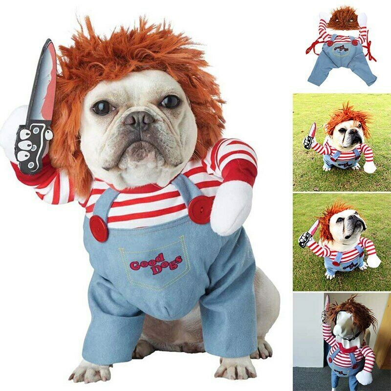 Pets Costumes: Funny Chucky and Horseman Party Outfits