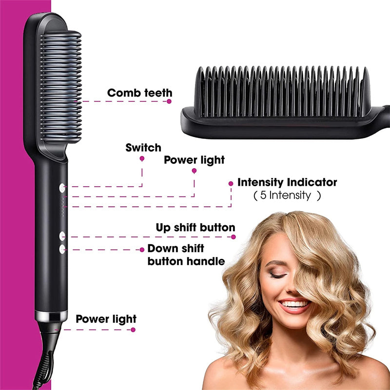 VENUSHAIR™  2 In 1 Hair Straightener Hot Comb - Ion Technology