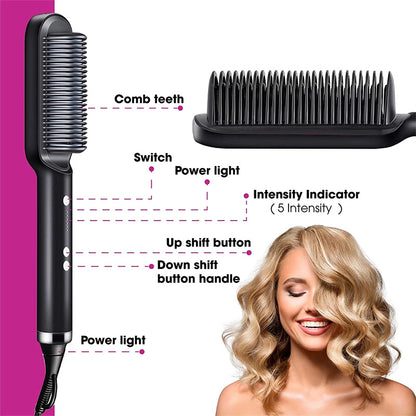 VENUSHAIR™  2 In 1 Hair Straightener Hot Comb - Ion Technology