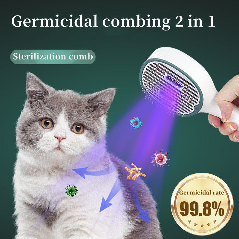 Cat Comb with UV LED Sterilization Light - Brush for Pets Hairs