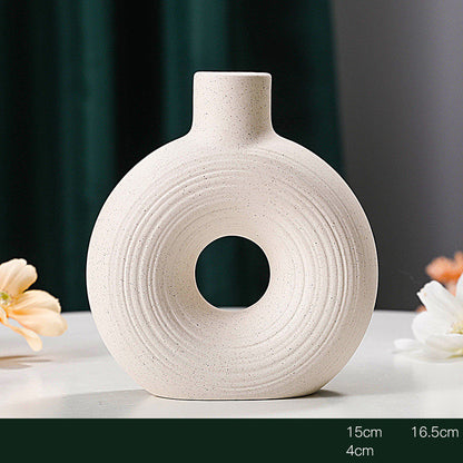 Elegant European Ceramic Frosted Vase